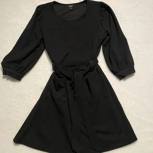 Simply Vera Wang Black Dress Mid-Sleeve Black Dress size Large - Picture 5 of 9